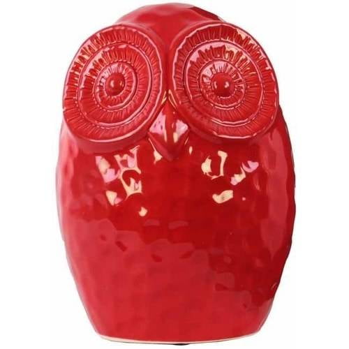 Gloss Red Urban Trends Ceramic Owl Figurine Gloss Red Urban Trends Ceramic Owl Figurine
